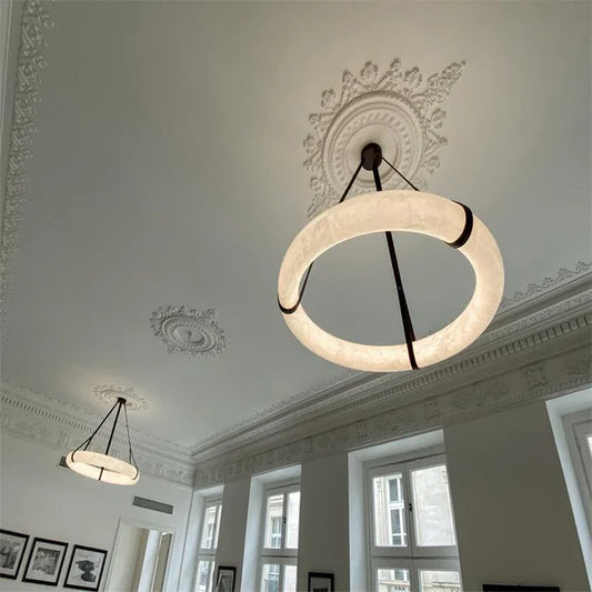 Modern Round Alabaster Chandelier for Living Room/Bedroom