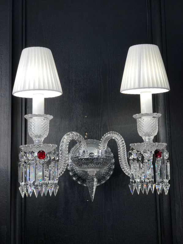 Luxury 2-Candle Crystal Wall Lamp