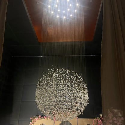 Modern Ball Crystal Raindrop Chandelier for Living Room/Staircase/Foyer