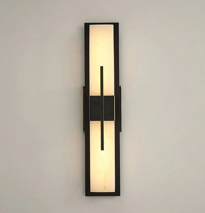 Outdoor Minimalist Rectangular Stainless Steel Acrylic LED Waterproof Wall Sconce Lamp