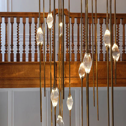 Modern Stick Crystal Chandelier for Staircase/Foyer/Entryway