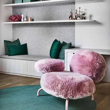 Pink/White/Black Fuzzy Cloud Sofa