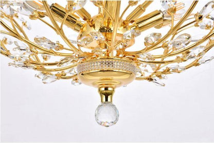 Gold/Silver/Brown Twig Branch Crystal Leaf Chandelier