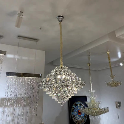 Aesthetic Luxury Conical Crystal Chandelier for Living/Dining Room/Foyer/Hallway/Kitchen Island