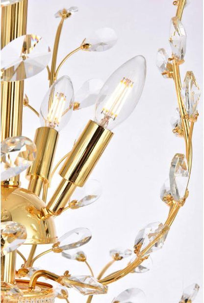 Gold/Silver/Brown Twig Branch Crystal Leaf Chandelier