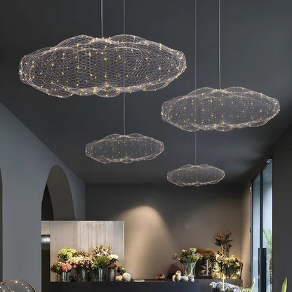 Modern Floating Cloud Mesh Pendant Light