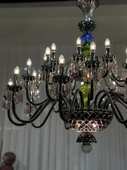 Luxury Empire Colorful Crystal Chandelier for Living Room/Bedroom/Entryway/Hotel/Restaurant