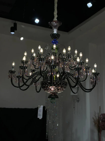 Luxury Empire Colorful Crystal Chandelier for Living Room/Bedroom/Entryway/Hotel/Restaurant