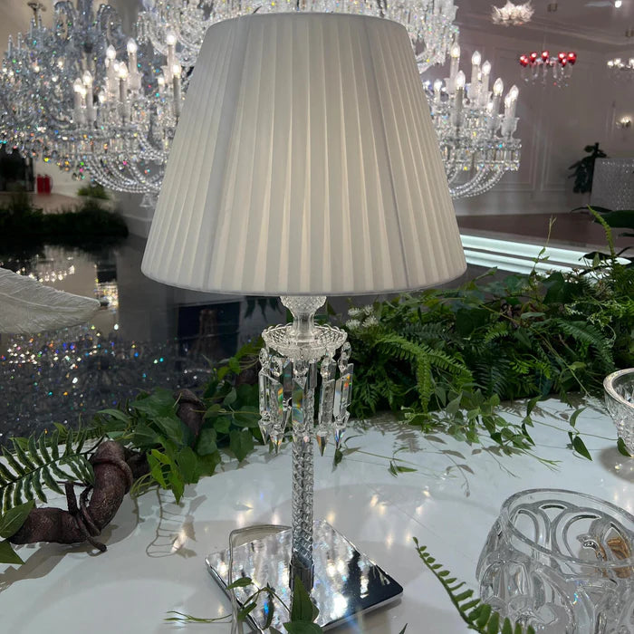 Luxury Black/White Lampshade Crystal Table Lamp