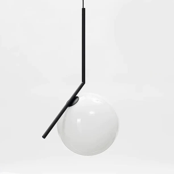 Simple Single Head Globe White Glass Pendant Lighting