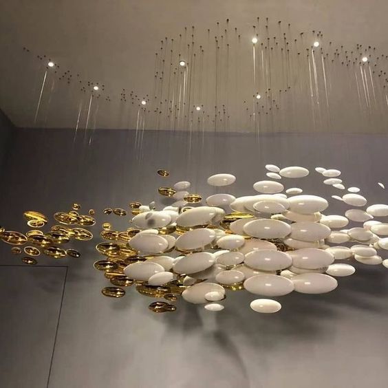 Modern Artistic Unique Golden Dragon Egg Pendant Ceiling Light Fixture for Dining Room