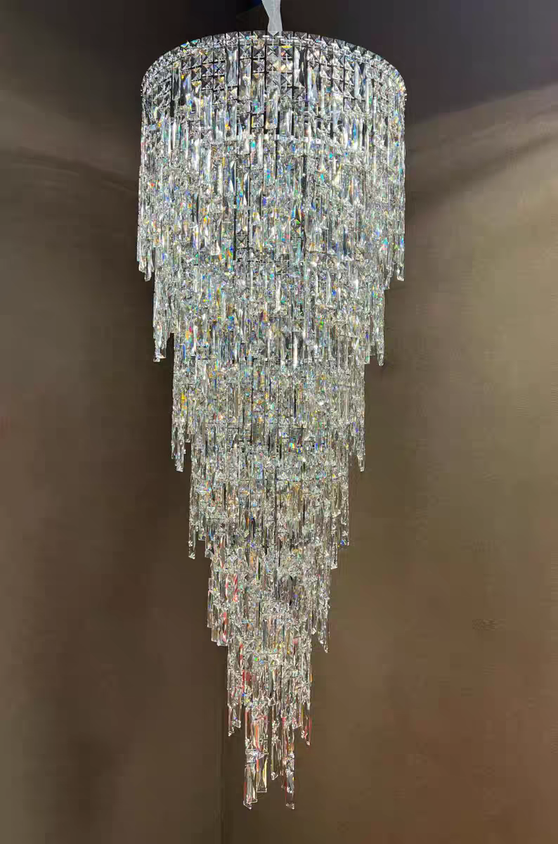 Luxury Multi-layer Crystal Chandelier for Staircase/Foyer