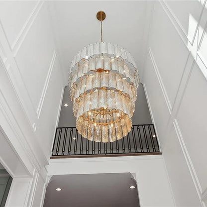 Modern Light Luxury 3/4-layer Round Glass Chandelier