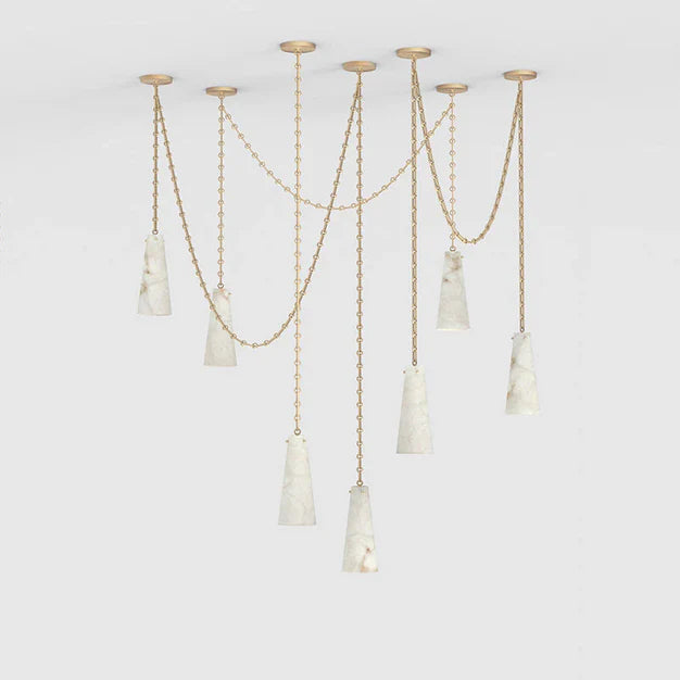 Modern 3/5/7-Light Alabaster Chandelier for Living Room/Dining Room