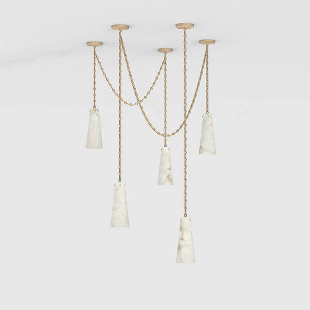 Modern 3/5/7-Light Alabaster Chandelier for Living Room/Dining Room