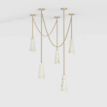 Modern 3/5/7-Light Alabaster Chandelier for Living Room/Dining Room