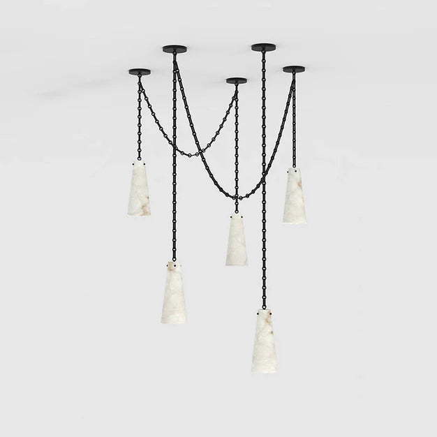 Modern 3/5/7-Light Alabaster Chandelier for Living Room/Dining Room