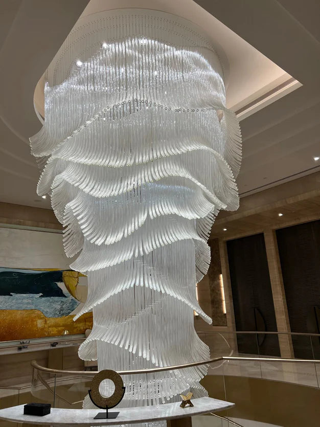 Luxury Palm Tree Glass Rods Chandelier for Hotel/Restaurant/Villa/Staircase