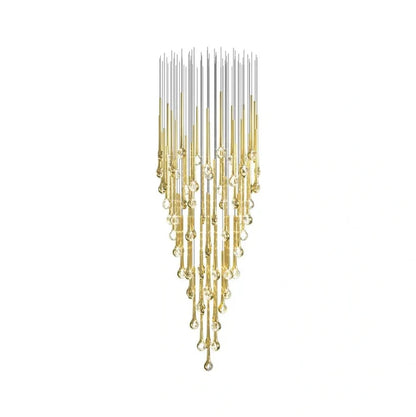 Modern Floating Long Gold Pendant Celing Chandelier for Living Room/High-ceiling