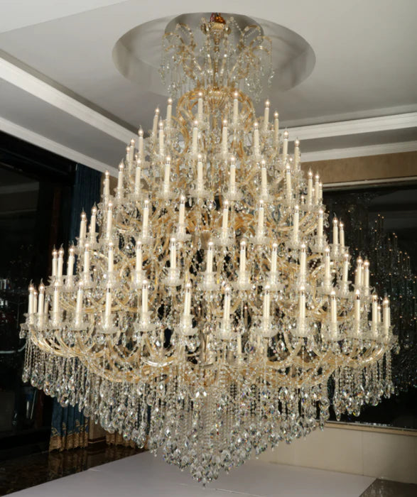 Extra Large Multi-tiered Candle Light Crystal Chandelier for Hotel/Restaurant