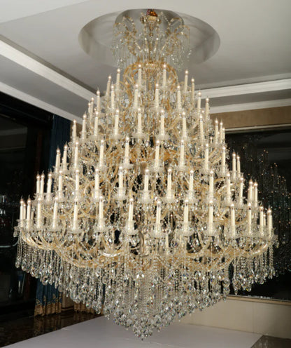 Extra Large Multi-tiered Candle Light Crystal Chandelier for Hotel/Restaurant