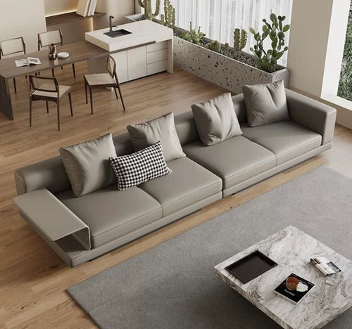 Modern Style Sectional Sofa with Floating Shelf