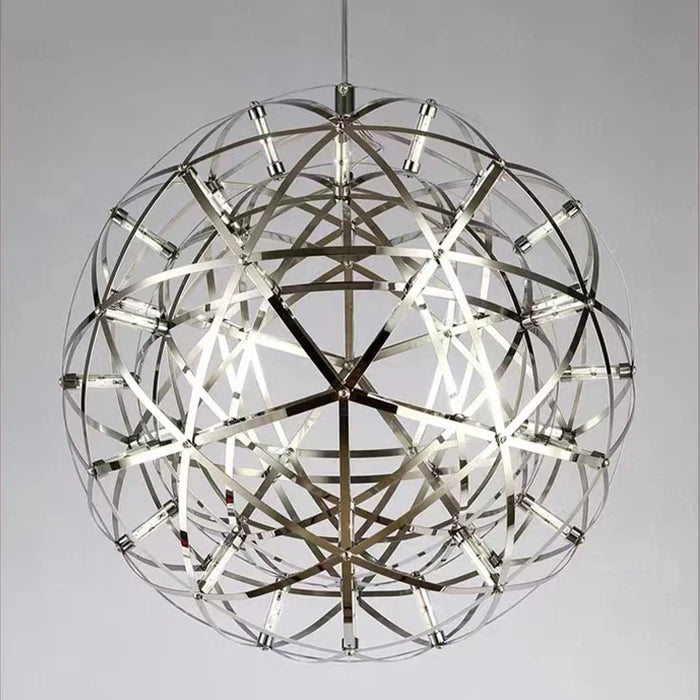 Round Starry Sky Chandelier Light Fire Ball Ceiling Lighting for Living Room/Cottage