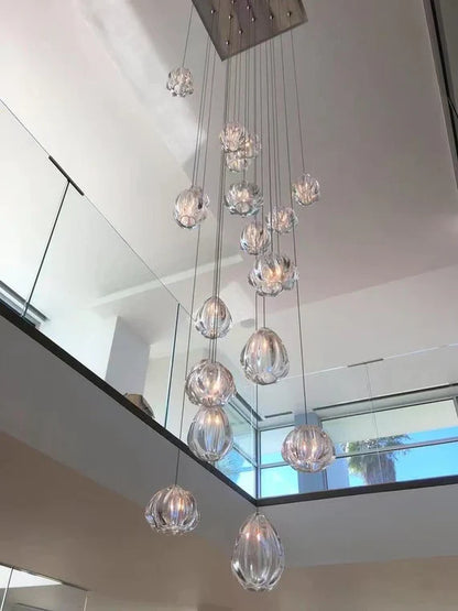 Modern Nordic Style Hand Blown Crystal Chandelier For Dining Room/Living Room/Stairwell