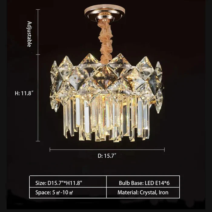 Modern Luxury Tiered Transparent Crystal Chandelier Suit for Living/Dining Room/Bedroom