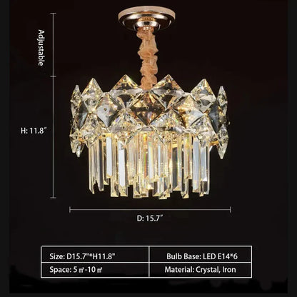 Modern Luxury Tiered Transparent Crystal Chandelier Suit for Living/Dining Room/Bedroom