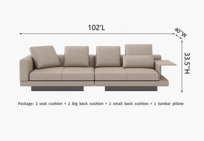 Modern Style Sectional Sofa with Floating Shelf