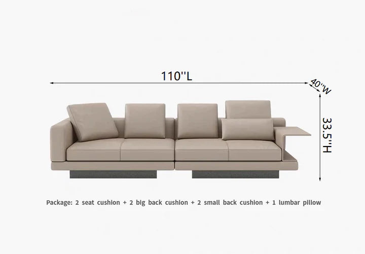 Modern Style Sectional Sofa with Floating Shelf