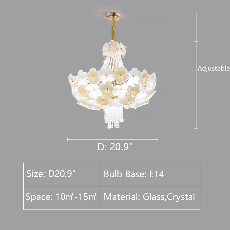 Modern Light Luxury Designer Style Flower Light Crystal Pendant Chandelier for Living Room/Bedroom/Big Entryway