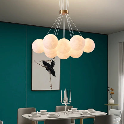 Bubble Moon Chandelier Bedroom Ceiling Light Modern Nordic Lamp