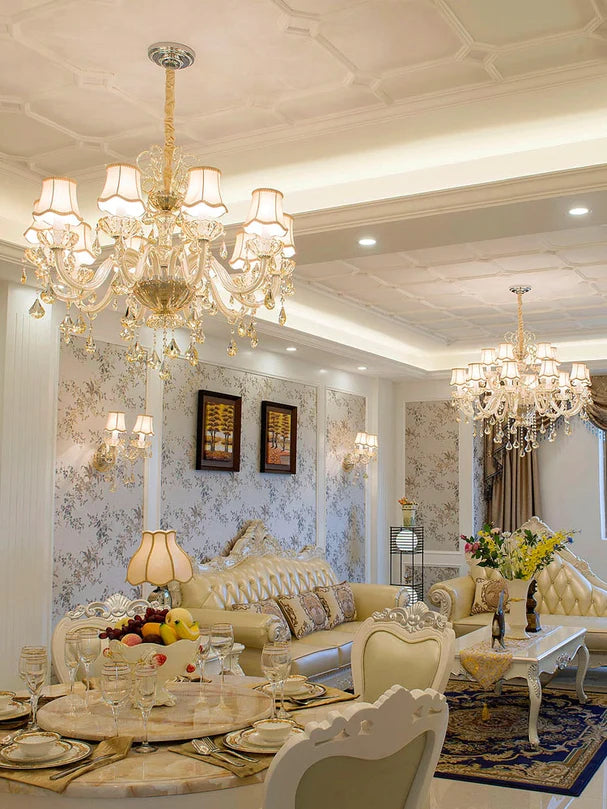 Extra Large Luxury Multi-Tiered Crystal Candle Chandelier for Living/Dining Room