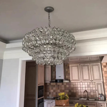 New Modern Tiers Raindrop Crystal Chandelier for Living/Dining Room/Bedroom/Cafe