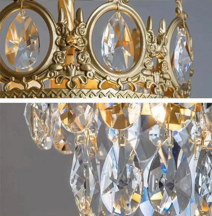 Designer Model Light Luxury Crown Crystal Pendant Chandelier for Bedside/Foyer/Dining Room