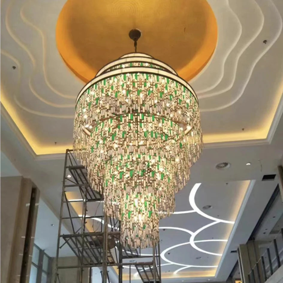 New Modern Tiers Raindrop Crystal Chandelier for Living/Dining Room/Bedroom/Cafe