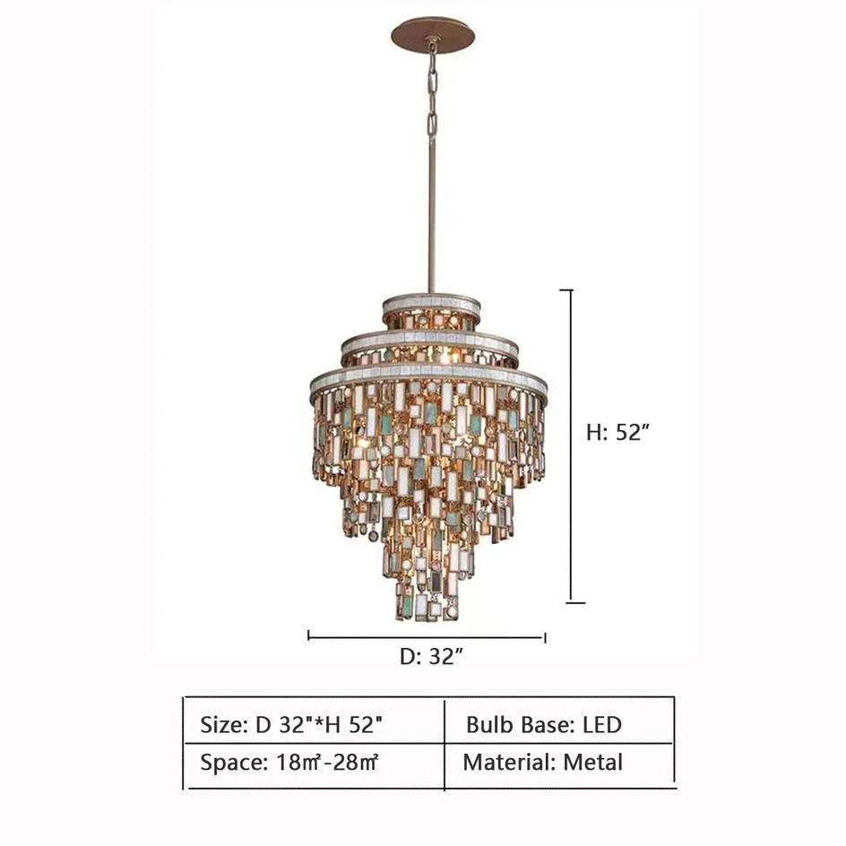 New Modern Tiers Raindrop Crystal Chandelier for Living/Dining Room/Bedroom/Cafe