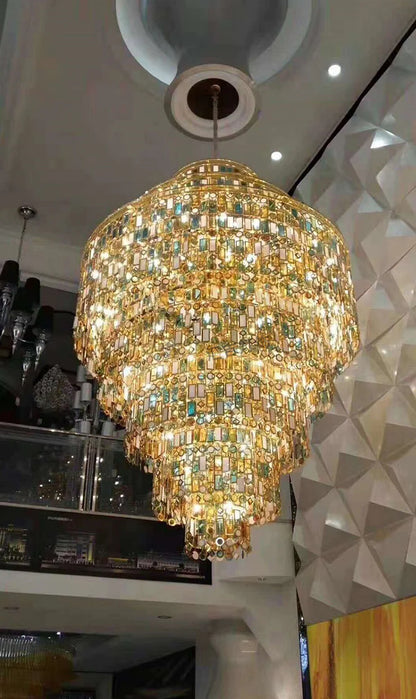 New Modern Tiers Raindrop Crystal Chandelier for Living/Dining Room/Bedroom/Cafe