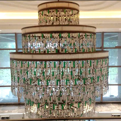 New Modern Tiers Raindrop Crystal Chandelier for Living/Dining Room/Bedroom/Cafe