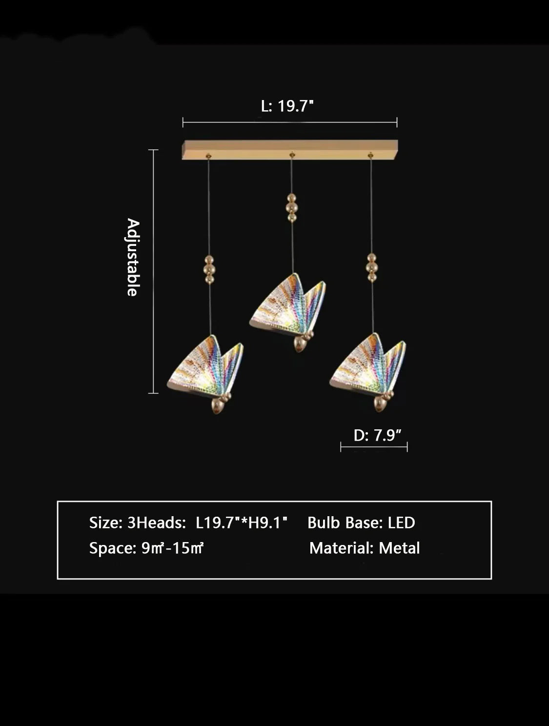 Extra Large Light Luxury Art Butterfly Pendant Chandelier for Bedroom/Dining Room/Staircase