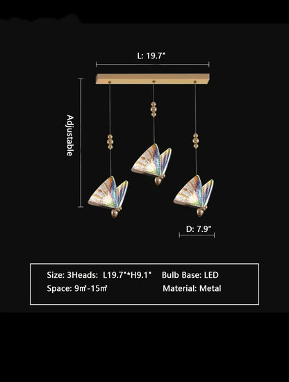 Extra Large Light Luxury Art Butterfly Pendant Chandelier for Bedroom/Dining Room/Staircase