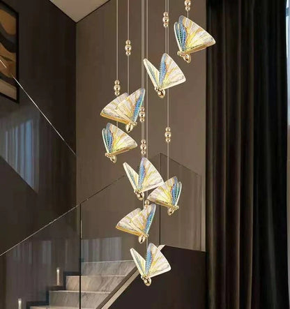 Extra Large Light Luxury Art Butterfly Pendant Chandelier for Bedroom/Dining Room/Staircase