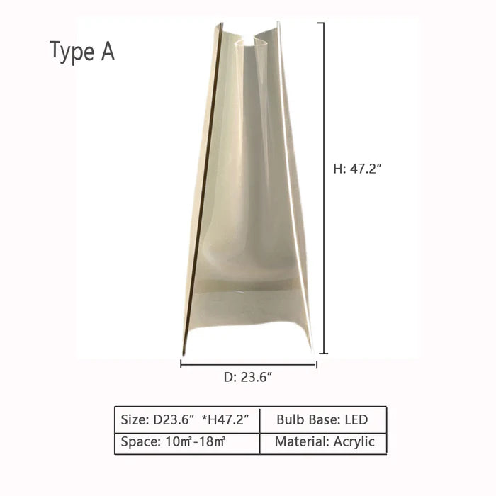 Moden Art Paper Floor Lamp Abstract Acrylic Modern Floor Light for Living Room