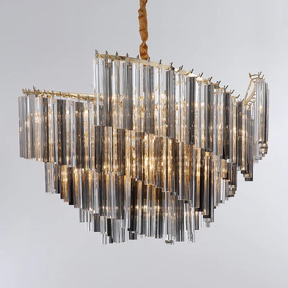 Large Modern Art Spiral Tiers Glass Pendant Chandelier for Living Room/Dining Room/Entryway