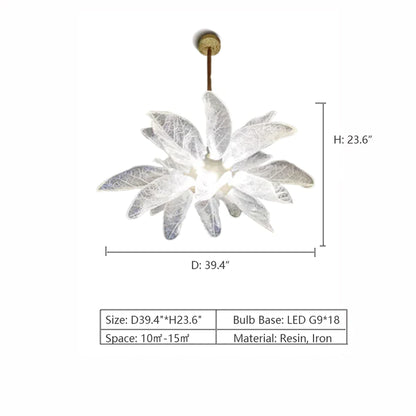 Creative Bionic Resin Leaves Chandelier for Living Room/Dining Room/Staircase