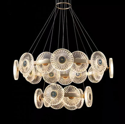 Modern Light Luxury Creative Round Acrylic Pendant Chandelier for Living/Dining Room/Bedroom