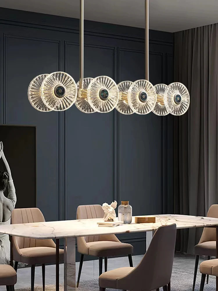 Modern Light Luxury Creative Round Acrylic Pendant Chandelier for Living/Dining Room/Bedroom