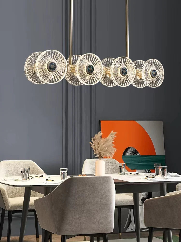 Modern Light Luxury Creative Round Acrylic Pendant Chandelier for Living/Dining Room/Bedroom